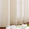 imageNICETOWN White Linen Curtains 84 inch Length Tab Top Soft Semi Sheer Flax Window Treatments Privacy with Light Filtering Vertical Drapes for BedroomLiving Room W52 x L84 2 PanelsBeige