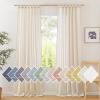 imageNICETOWN White Linen Curtains 84 inch Length Tab Top Soft Semi Sheer Flax Window Treatments Privacy with Light Filtering Vertical Drapes for BedroomLiving Room W52 x L84 2 PanelsBeige