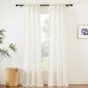 imageNICETOWN White Linen Sheer Curtains and Drapes 84 inches Long Rod Pocket ampamp Back Tab semitransparent with Light Through Vertical Window Treatments for Sliding Glass Door ampamp Living Room 52quotW Set of 2Natural