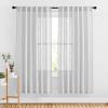 imageNICETOWN White Linen Sheer Curtains and Drapes 84 inches Long Rod Pocket ampamp Back Tab semitransparent with Light Through Vertical Window Treatments for Sliding Glass Door ampamp Living Room 52quotW Set of 2Silver Grey