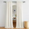 imageNICETOWN White Linen Sheer Curtains and Drapes 84 inches Long Rod Pocket ampamp Back Tab semitransparent with Light Through Vertical Window Treatments for Sliding Glass Door ampamp Living Room 52quotW Set of 2Natural