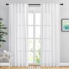 imageNICETOWN White Linen Sheer Curtains and Drapes 84 inches Long Rod Pocket ampamp Back Tab semitransparent with Light Through Vertical Window Treatments for Sliding Glass Door ampamp Living Room 52quotW Set of 2White
