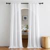 imageNICETOWN White Linen Sheer Curtains and Drapes 84 inches Long Rod Pocket ampamp Back Tab semitransparent with Light Through Vertical Window Treatments for Sliding Glass Door ampamp Living Room 52quotW Set of 2White