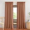imageNICETOWN White Linen Sheer Curtains and Drapes 84 inches Long Rod Pocket ampamp Back Tab semitransparent with Light Through Vertical Window Treatments for Sliding Glass Door ampamp Living Room 52quotW Set of 2Linen Caramel