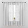 imageNICETOWN White Linen Sheer Curtains and Drapes 84 inches Long Rod Pocket ampamp Back Tab semitransparent with Light Through Vertical Window Treatments for Sliding Glass Door ampamp Living Room 52quotW Set of 2Silver Grey