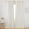 imageNICETOWN White Linen Sheer Curtains and Drapes 84 inches Long Rod Pocket ampamp Back Tab semitransparent with Light Through Vertical Window Treatments for Sliding Glass Door ampamp Living Room 52quotW Set of 2Linen