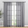 imageNICETOWN White Linen Sheer Curtains and Drapes 84 inches Long Rod Pocket ampamp Back Tab semitransparent with Light Through Vertical Window Treatments for Sliding Glass Door ampamp Living Room 52quotW Set of 2Grey