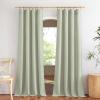 imageNICETOWN White Linen Sheer Curtains and Drapes 84 inches Long Rod Pocket ampamp Back Tab semitransparent with Light Through Vertical Window Treatments for Sliding Glass Door ampamp Living Room 52quotW Set of 2Linen Sage Green