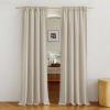imageNICETOWN White Linen Sheer Curtains and Drapes 84 inches Long Rod Pocket ampamp Back Tab semitransparent with Light Through Vertical Window Treatments for Sliding Glass Door ampamp Living Room 52quotW Set of 2Linen Light Taupe