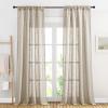imageNICETOWN White Linen Sheer Curtains and Drapes 84 inches Long Rod Pocket ampamp Back Tab semitransparent with Light Through Vertical Window Treatments for Sliding Glass Door ampamp Living Room 52quotW Set of 2Taupe