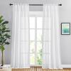 imageNICETOWN White Linen Sheer Curtains and Drapes 84 inches Long Rod Pocket ampamp Back Tab semitransparent with Light Through Vertical Window Treatments for Sliding Glass Door ampamp Living Room 52quotW Set of 2White