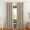 imageNICETOWN White Linen Sheer Curtains and Drapes 84 inches Long Rod Pocket ampamp Back Tab semitransparent with Light Through Vertical Window Treatments for Sliding Glass Door ampamp Living Room 52quotW Set of 2Linen Taupe