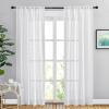 imageNICETOWN White Linen Sheer Curtains and Drapes 84 inches Long Rod Pocket ampamp Back Tab semitransparent with Light Through Vertical Window Treatments for Sliding Glass Door ampamp Living Room 52quotW Set of 2White