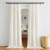 imageNICETOWN White Linen Sheer Curtains and Drapes 84 inches Long Rod Pocket ampamp Back Tab semitransparent with Light Through Vertical Window Treatments for Sliding Glass Door ampamp Living Room 52quotW Set of 2Natural