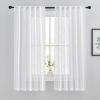 imageNICETOWN White Linen Sheer Curtains and Drapes 84 inches Long Rod Pocket ampamp Back Tab semitransparent with Light Through Vertical Window Treatments for Sliding Glass Door ampamp Living Room 52quotW Set of 2White