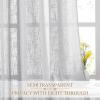 imageNICETOWN White Linen Sheer Curtains and Drapes 84 inches Long Rod Pocket ampamp Back Tab semitransparent with Light Through Vertical Window Treatments for Sliding Glass Door ampamp Living Room 52quotW Set of 2Silver Grey