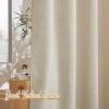imageNICETOWN White Linen Sheer Curtains and Drapes 84 inches Long Rod Pocket ampamp Back Tab semitransparent with Light Through Vertical Window Treatments for Sliding Glass Door ampamp Living Room 52quotW Set of 2Linen Light Taupe