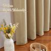 imageNICETOWN White Linen Sheer Curtains and Drapes 84 inches Long Rod Pocket ampamp Back Tab semitransparent with Light Through Vertical Window Treatments for Sliding Glass Door ampamp Living Room 52quotW Set of 2Linen Brown