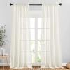 imageNICETOWN White Linen Sheer Curtains and Drapes 84 inches Long Rod Pocket ampamp Back Tab semitransparent with Light Through Vertical Window Treatments for Sliding Glass Door ampamp Living Room 52quotW Set of 2Natural