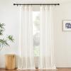 imageNICETOWN White Linen Sheer Curtains and Drapes 84 inches Long Rod Pocket ampamp Back Tab semitransparent with Light Through Vertical Window Treatments for Sliding Glass Door ampamp Living Room 52quotW Set of 2Natural