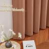 imageNICETOWN White Linen Sheer Curtains and Drapes 84 inches Long Rod Pocket ampamp Back Tab semitransparent with Light Through Vertical Window Treatments for Sliding Glass Door ampamp Living Room 52quotW Set of 2Linen Caramel
