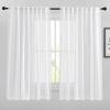 imageNICETOWN White Linen Sheer Curtains and Drapes 84 inches Long Rod Pocket ampamp Back Tab semitransparent with Light Through Vertical Window Treatments for Sliding Glass Door ampamp Living Room 52quotW Set of 2White