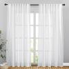 imageNICETOWN White Linen Sheer Curtains and Drapes 84 inches Long Rod Pocket ampamp Back Tab semitransparent with Light Through Vertical Window Treatments for Sliding Glass Door ampamp Living Room 52quotW Set of 2White