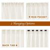 imageNICETOWN White Linen Sheer Curtains and Drapes 84 inches Long Rod Pocket ampamp Back Tab semitransparent with Light Through Vertical Window Treatments for Sliding Glass Door ampamp Living Room 52quotW Set of 2Natural