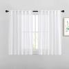 imageNICETOWN White Linen Sheer Curtains and Drapes 84 inches Long Rod Pocket ampamp Back Tab semitransparent with Light Through Vertical Window Treatments for Sliding Glass Door ampamp Living Room 52quotW Set of 2White