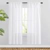 imageNICETOWN White Linen Sheer Curtains and Drapes 84 inches Long Rod Pocket ampamp Back Tab semitransparent with Light Through Vertical Window Treatments for Sliding Glass Door ampamp Living Room 52quotW Set of 2White