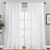 imageNICETOWN White Linen Sheer Curtains and Drapes 84 inches Long Rod Pocket ampamp Back Tab semitransparent with Light Through Vertical Window Treatments for Sliding Glass Door ampamp Living Room 52quotW Set of 2White