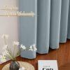 imageNICETOWN White Linen Sheer Curtains and Drapes 84 inches Long Rod Pocket ampamp Back Tab semitransparent with Light Through Vertical Window Treatments for Sliding Glass Door ampamp Living Room 52quotW Set of 2Linen Mist Blue