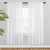 imageNICETOWN White Linen Sheer Curtains and Drapes 84 inches Long Rod Pocket ampamp Back Tab semitransparent with Light Through Vertical Window Treatments for Sliding Glass Door ampamp Living Room 52quotW Set of 2White
