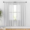 imageNICETOWN White Linen Sheer Curtains and Drapes 84 inches Long Rod Pocket ampamp Back Tab semitransparent with Light Through Vertical Window Treatments for Sliding Glass Door ampamp Living Room 52quotW Set of 2Silver Grey
