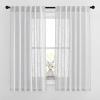 imageNICETOWN White Linen Sheer Curtains and Drapes 84 inches Long Rod Pocket ampamp Back Tab semitransparent with Light Through Vertical Window Treatments for Sliding Glass Door ampamp Living Room 52quotW Set of 2Silver Grey