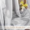 imageNICETOWN White Linen Sheer Curtains and Drapes 84 inches Long Rod Pocket ampamp Back Tab semitransparent with Light Through Vertical Window Treatments for Sliding Glass Door ampamp Living Room 52quotW Set of 2Silver Grey