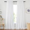 imageNICETOWN White Linen Sheer Curtains and Drapes 84 inches Long Rod Pocket ampamp Back Tab semitransparent with Light Through Vertical Window Treatments for Sliding Glass Door ampamp Living Room 52quotW Set of 2White