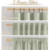 imageNICETOWN White Linen Sheer Curtains and Drapes 84 inches Long Rod Pocket ampamp Back Tab semitransparent with Light Through Vertical Window Treatments for Sliding Glass Door ampamp Living Room 52quotW Set of 2Linen Sage Green