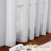 imageNICETOWN White Linen Sheer Curtains and Drapes 84 inches Long Rod Pocket ampamp Back Tab semitransparent with Light Through Vertical Window Treatments for Sliding Glass Door ampamp Living Room 52quotW Set of 2Silver Grey