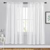 imageNICETOWN White Linen Sheer Curtains and Drapes 84 inches Long Rod Pocket ampamp Back Tab semitransparent with Light Through Vertical Window Treatments for Sliding Glass Door ampamp Living Room 52quotW Set of 2White
