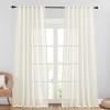 imageNICETOWN White Linen Sheer Curtains and Drapes 84 inches Long Rod Pocket ampamp Back Tab semitransparent with Light Through Vertical Window Treatments for Sliding Glass Door ampamp Living Room 52quotW Set of 2Natural