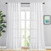 imageNICETOWN White Linen Sheer Curtains and Drapes 84 inches Long Rod Pocket ampamp Back Tab semitransparent with Light Through Vertical Window Treatments for Sliding Glass Door ampamp Living Room 52quotW Set of 2White