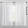 imageNICETOWN White Linen Sheer Curtains and Drapes 84 inches Long Rod Pocket ampamp Back Tab semitransparent with Light Through Vertical Window Treatments for Sliding Glass Door ampamp Living Room 52quotW Set of 2White