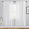 imageNICETOWN White Linen Sheer Curtains and Drapes 84 inches Long Rod Pocket ampamp Back Tab semitransparent with Light Through Vertical Window Treatments for Sliding Glass Door ampamp Living Room 52quotW Set of 2White