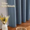 imageNICETOWN White Linen Sheer Curtains and Drapes 84 inches Long Rod Pocket ampamp Back Tab semitransparent with Light Through Vertical Window Treatments for Sliding Glass Door ampamp Living Room 52quotW Set of 2Linen Stone Blue
