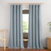 imageNICETOWN White Linen Sheer Curtains and Drapes 84 inches Long Rod Pocket ampamp Back Tab semitransparent with Light Through Vertical Window Treatments for Sliding Glass Door ampamp Living Room 52quotW Set of 2Linen Mist Blue