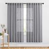 imageNICETOWN White Linen Sheer Curtains and Drapes 84 inches Long Rod Pocket ampamp Back Tab semitransparent with Light Through Vertical Window Treatments for Sliding Glass Door ampamp Living Room 52quotW Set of 2Grey