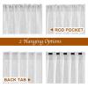 imageNICETOWN White Linen Sheer Curtains and Drapes 84 inches Long Rod Pocket ampamp Back Tab semitransparent with Light Through Vertical Window Treatments for Sliding Glass Door ampamp Living Room 52quotW Set of 2Silver Grey