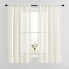 imageNICETOWN White Linen Sheer Curtains and Drapes 84 inches Long Rod Pocket ampamp Back Tab semitransparent with Light Through Vertical Window Treatments for Sliding Glass Door ampamp Living Room 52quotW Set of 2Natural