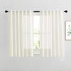 imageNICETOWN White Linen Sheer Curtains and Drapes 84 inches Long Rod Pocket ampamp Back Tab semitransparent with Light Through Vertical Window Treatments for Sliding Glass Door ampamp Living Room 52quotW Set of 2Natural